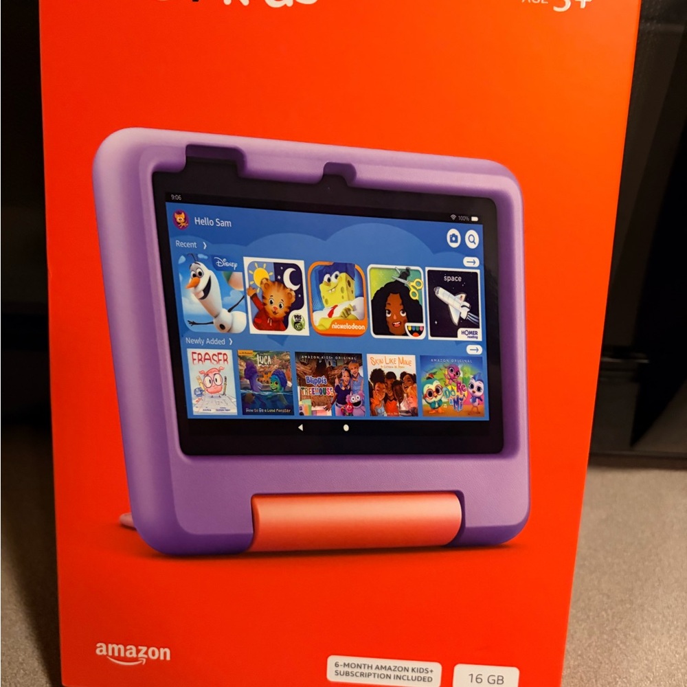 Amazon Tablet with Purple and Pink Case